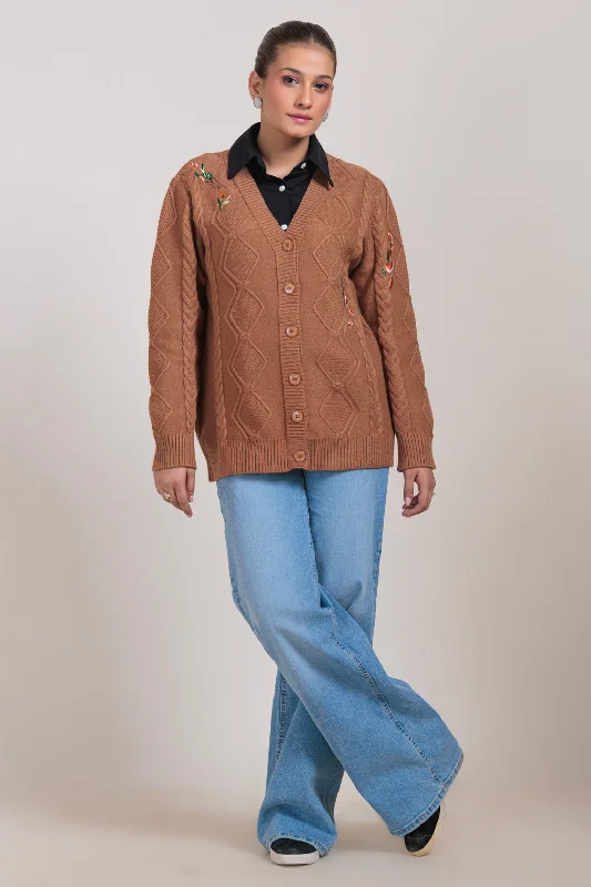 Summer Tees HONEY-V-NECK FULL SLEEVES CARDIGAN SWEATER (24X-042-66)