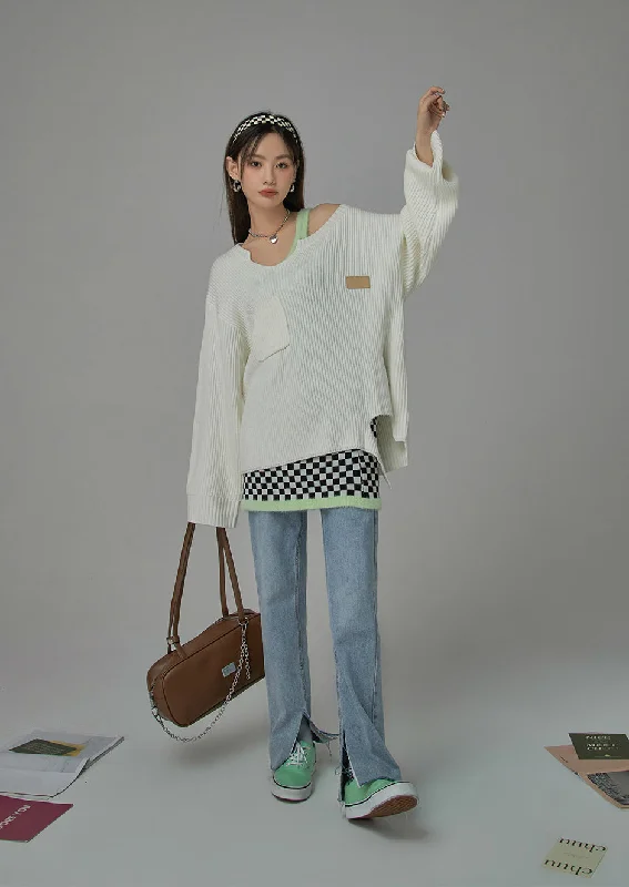 Embroidered Letters Sugar Vibes Knit Sweater