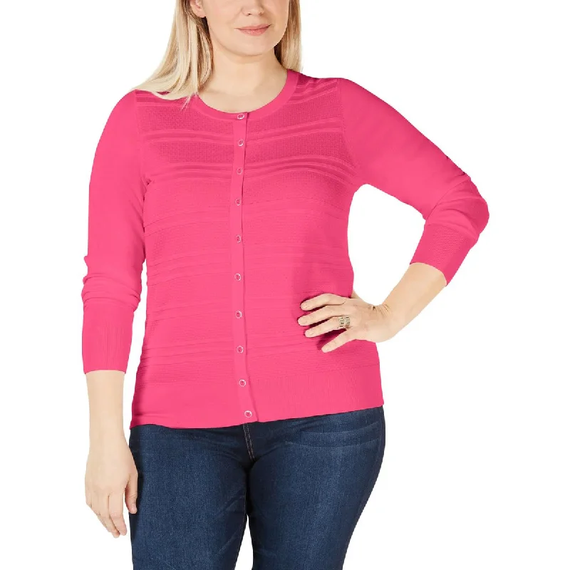 Light Fit Charter Club Womens Plus Layering Textured Cardigan Sweater