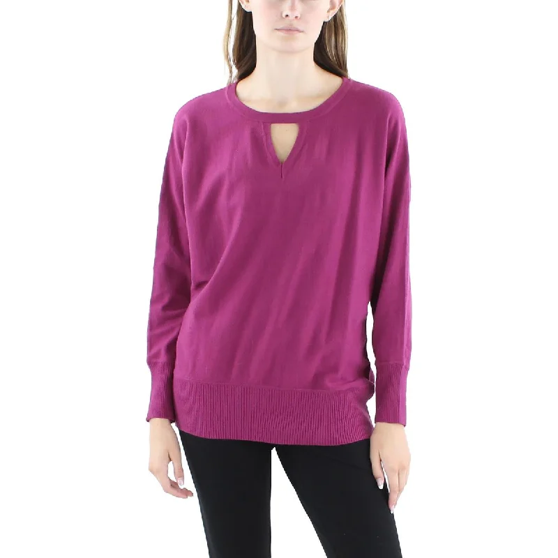 Sports Cool Joseph A. Womens Ribbed Trim Cut-Out Pullover Sweater