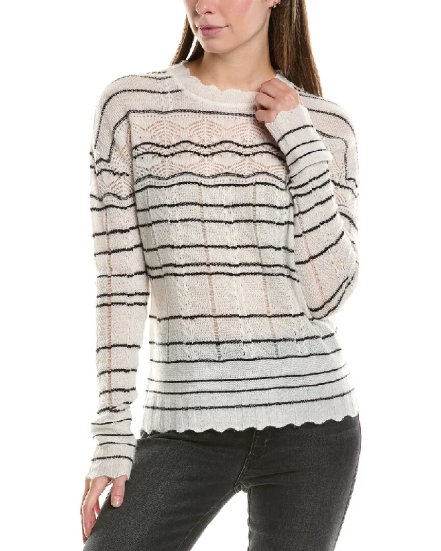 Elegant Design InCashmere Pointelle Cashmere Sweater