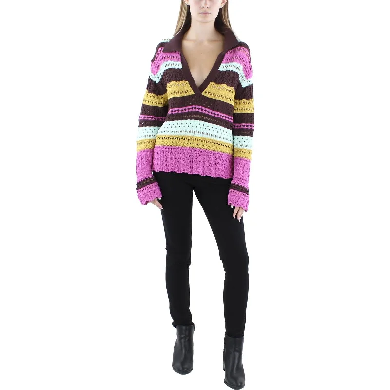 Elegant Style Jonathan Simkhai Womens Knit Collared Pullover Sweater