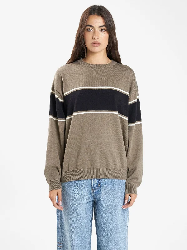 Smart Tops Emblem Slouch Knit - Canteen