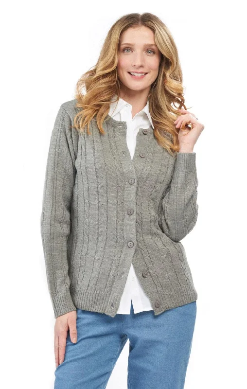 Modern Backpacks Women's Button Front Cable Cardigan – Button Up Sweater in Soft, Lightweight Acrylic