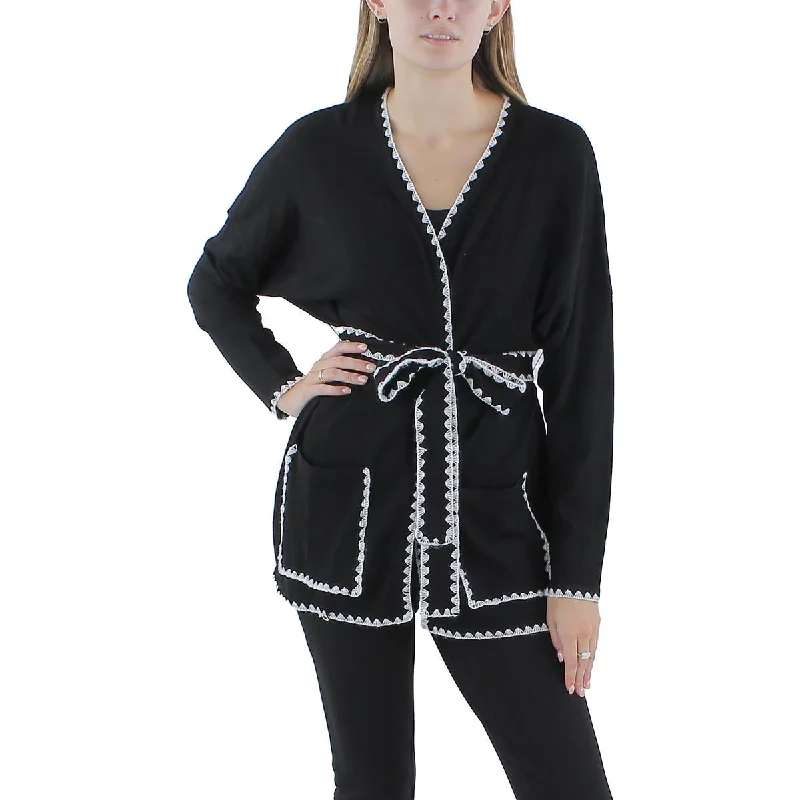 Urban Style YAL New York Womens Knit Belted Duster Sweater