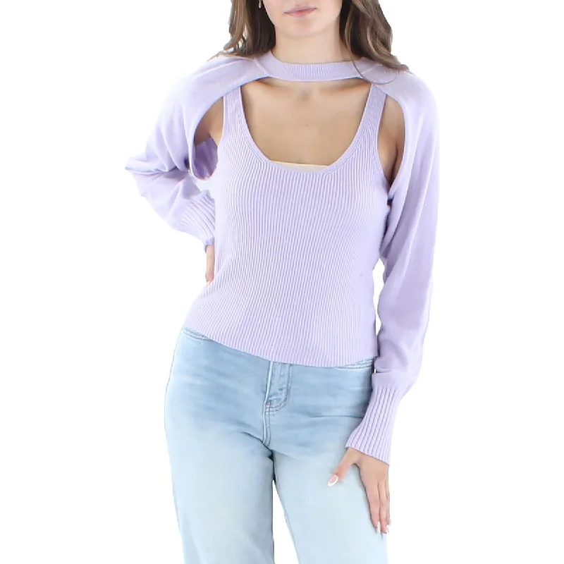Cozy Shirts Jonathan Simkhai Womens Cassia Layered Knit Pullover Sweater