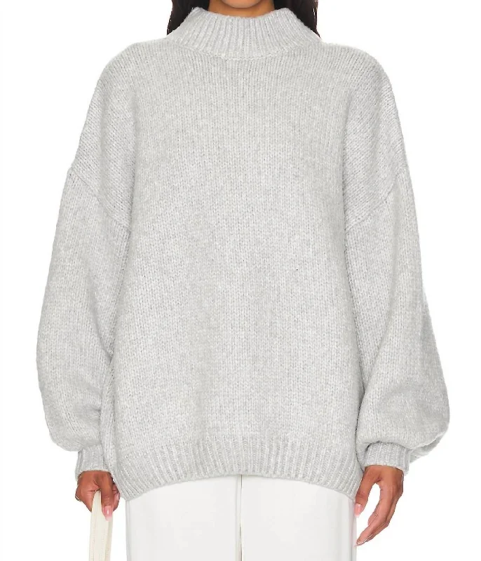 Casual Ease Bellamy Chunky Knit Pullover In Heather Grey