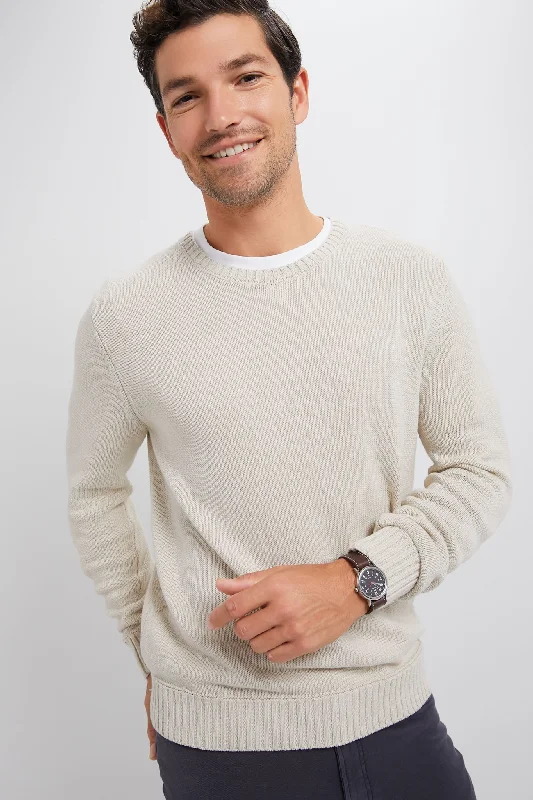 Trendy Layers Light Tan All Season Classic Crewneck