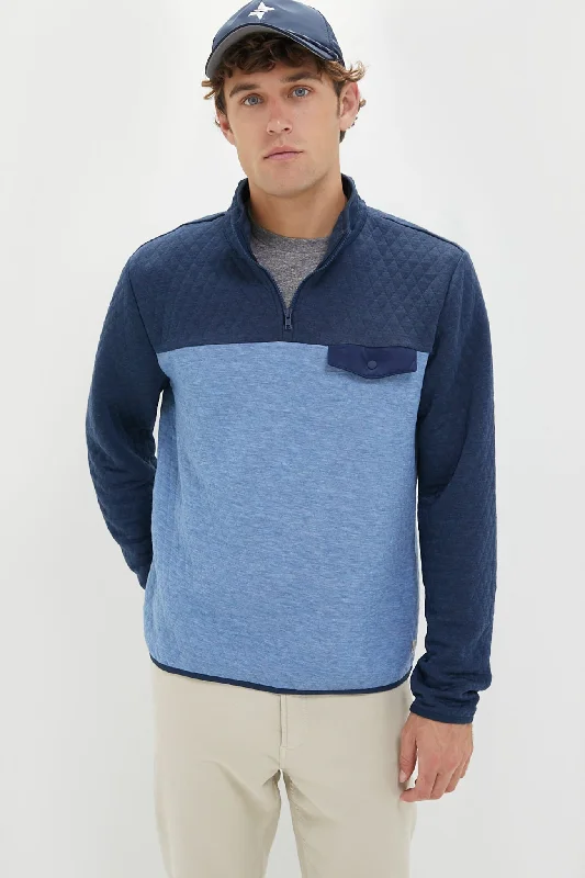 Versatile Casuals Navy Mid Blue Colorblock Corbet Pullover
