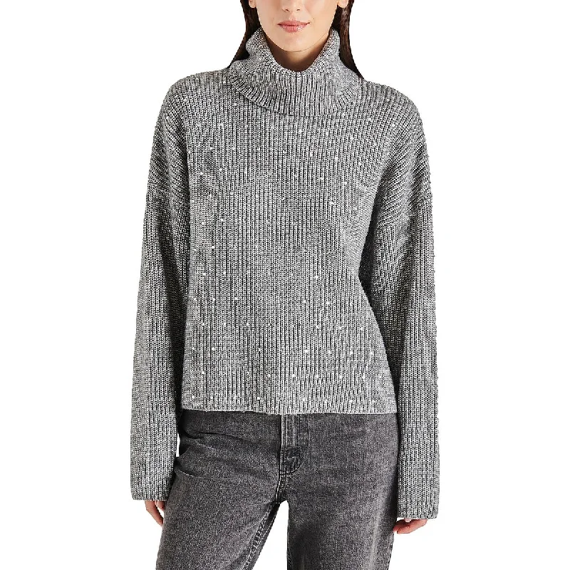 All-Day Style Steve Madden Womens Astro Heathered Long Sleeve Turtleneck Sweater