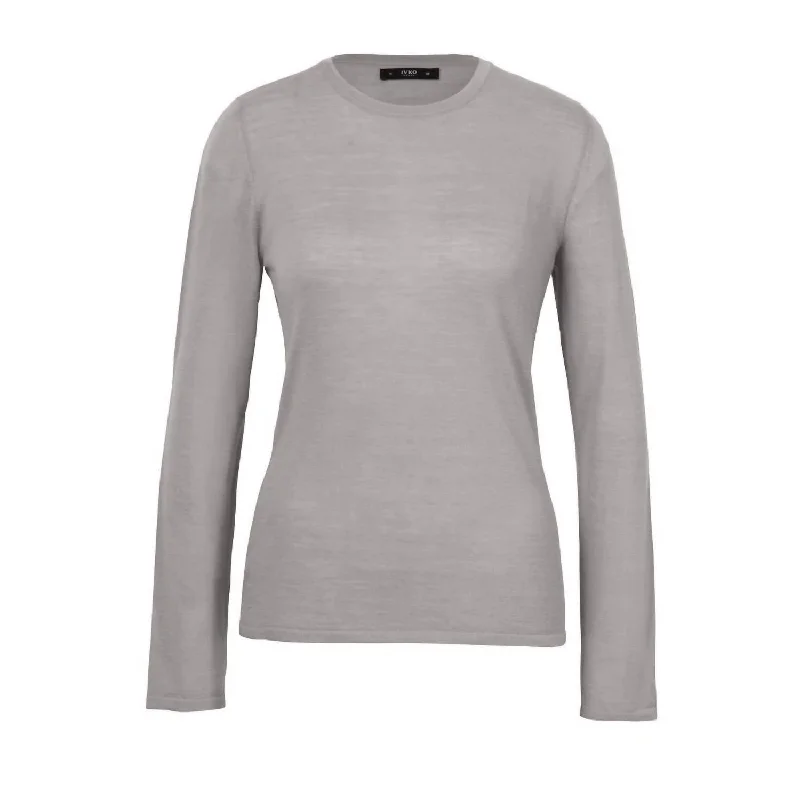 European Plan O Neck Pullover In Grey