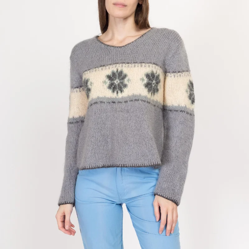 Effortless Gear Medium 90s Floral Mohair Slouchy Sweater