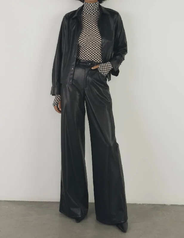 Soft Tops Mesh L/s Turtleneck In Black/white Checker