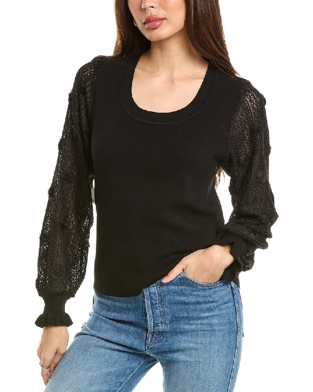 Romantic And Fresh Nanette Nanette Lepore Lace Sleeve Sweater