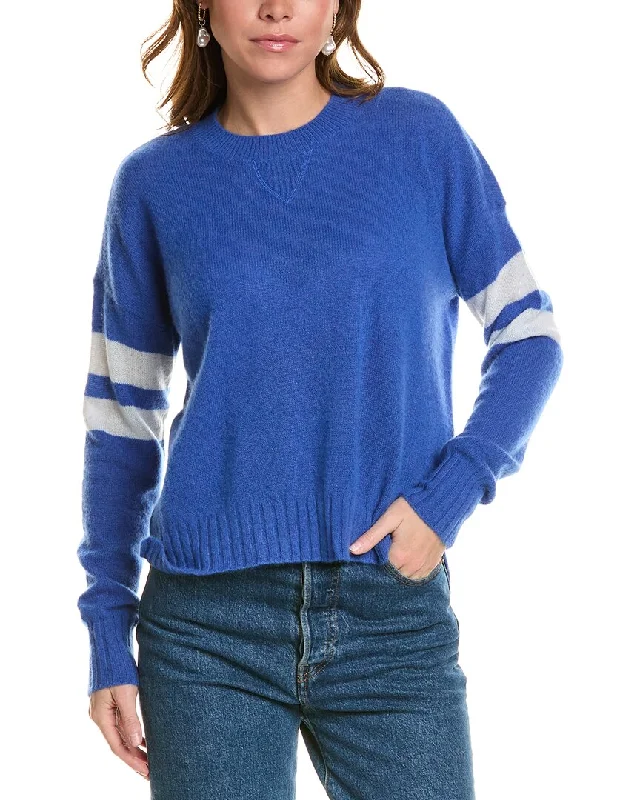 Stunning Fashion Minnie Rose Varsity Cashmere Sweater
