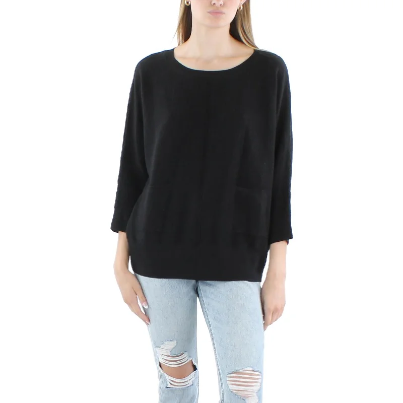 Versatile Outfits Lisette L Womens Pocket Cotton Crewneck Sweater