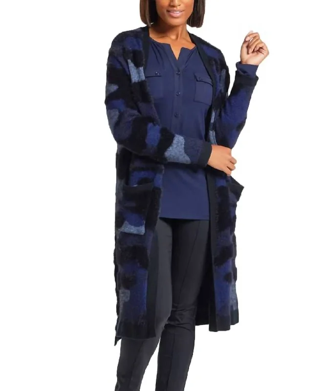 End Of The Year Zendaya Duster Cardigan In Blue Multi