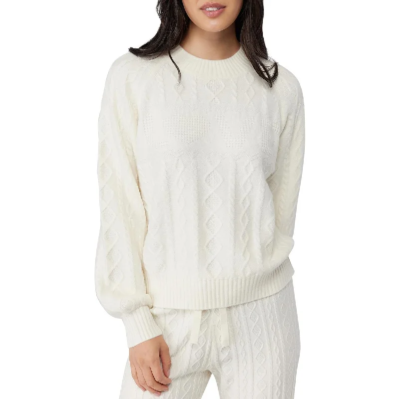 Must-have For Fashion Spiritual Gangster Womens Ribbed Trim  Cable Knit Pullover Sweater