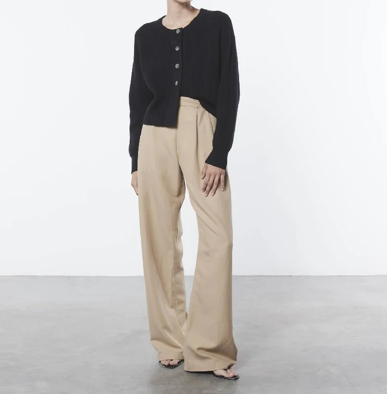 Cozy Apparel Chunky Cotton Cardigan In Black
