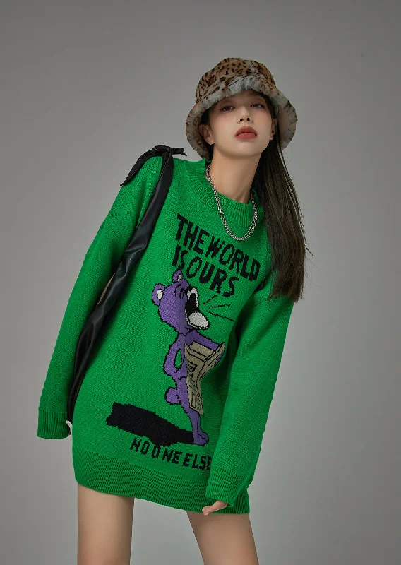 Youthful Style Scream The World Is Ours Knit Sweater