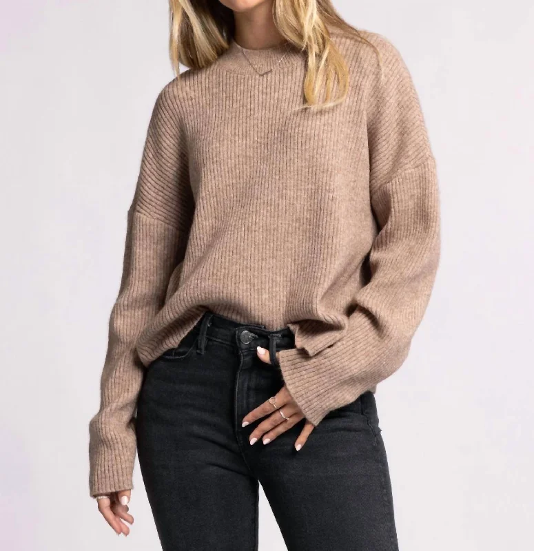 Weekend Style Lana Sweater In Heather Mocha