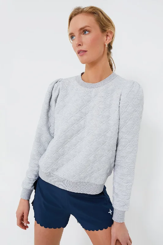 Editorial Design Gray Puff Sleeve Campbell Pullover