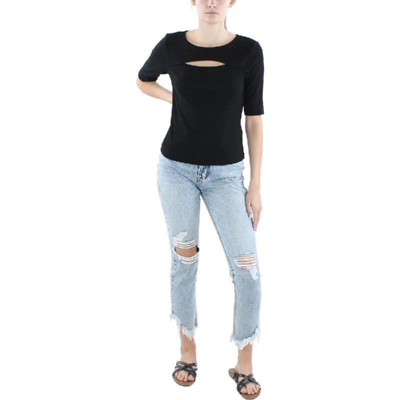 Casual Chic Outfits Michael Stars Womens Modal Blend Cut-Out Pullover Sweater
