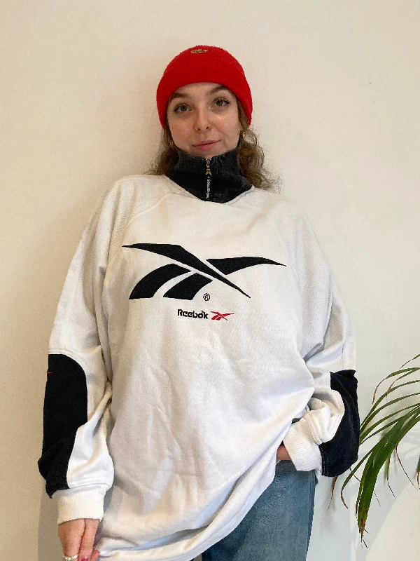 Casual Style Vintage Reebok Halfzip Sweatshirt (XXL)