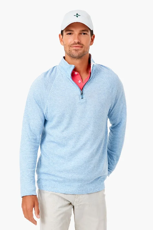 Cozy Knits Light Blue Heather Cloud Quarter Zip