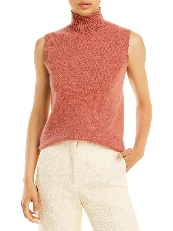 Classic Series Womens Cashmere Sleeveless Turtleneck Sweater