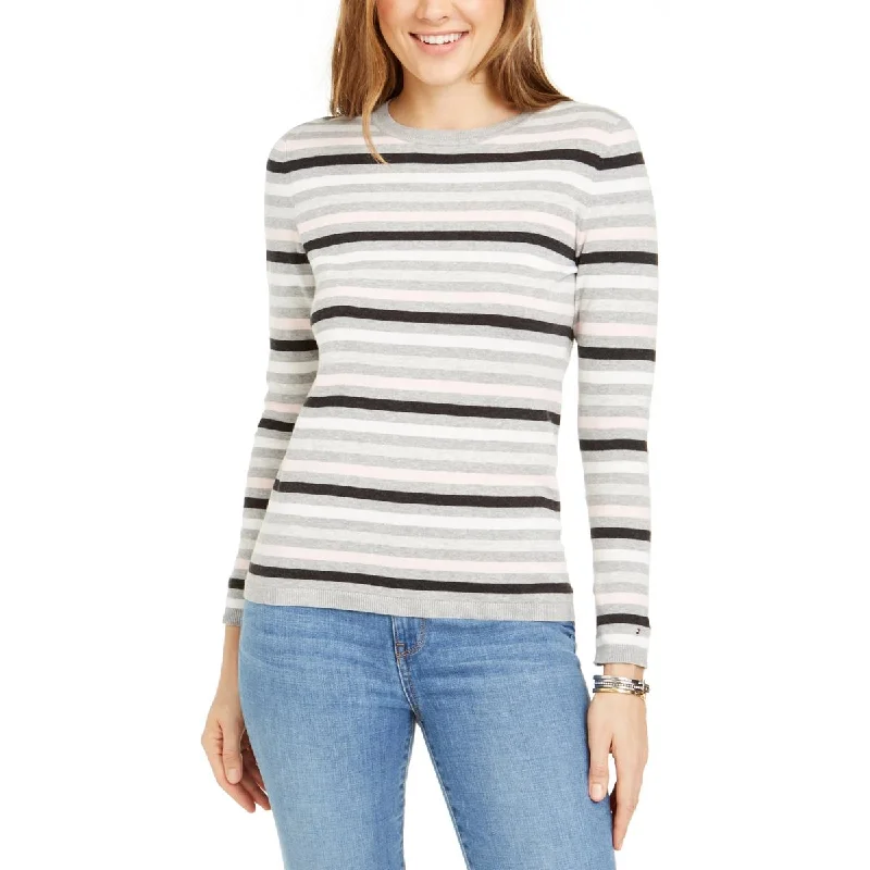 End Of The Year Tommy Hilfiger Womens Crewneck Striped Sweater