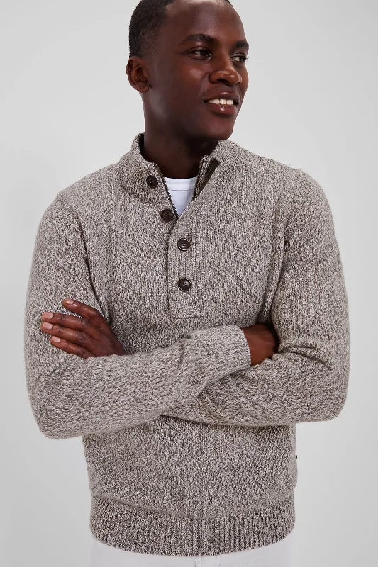 Elegant Wear Stone Marl Sid Half Zip