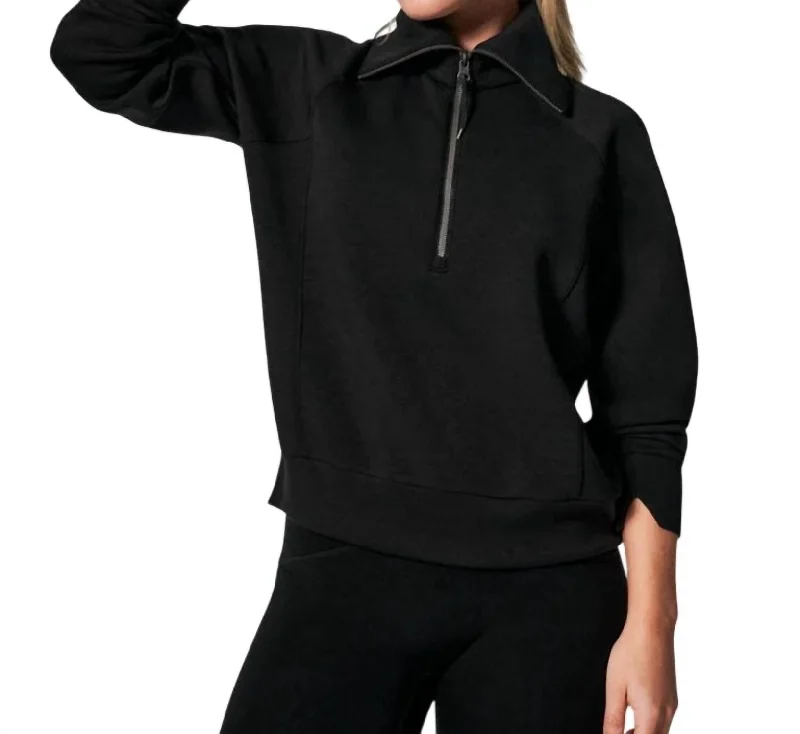 Warm Atmosphere Airessential Half Zip Sweater In Very Black