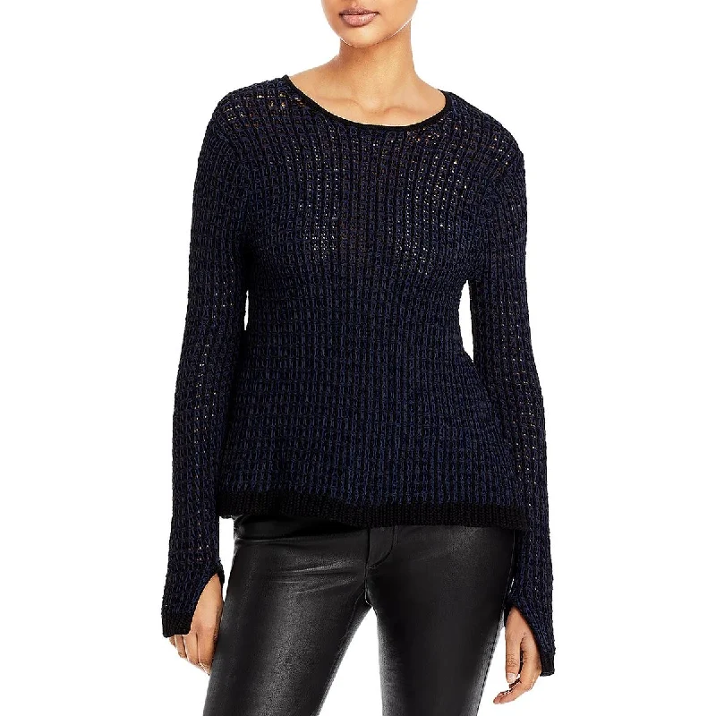 Layered Style 3.1 Phillip Lim Womens Woven HiiLow Crewneck Sweater