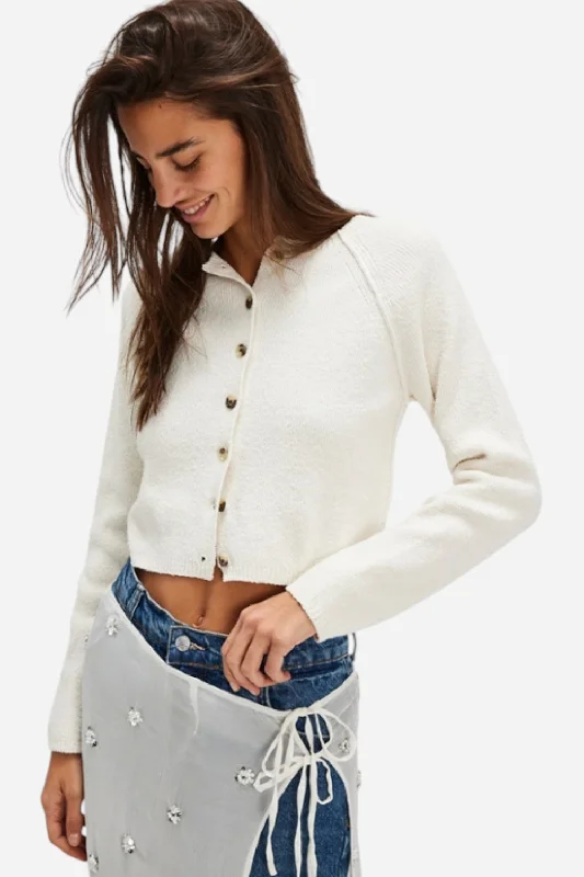 Work Clothes Free People Sydney Shrunken Cardi in Optic White