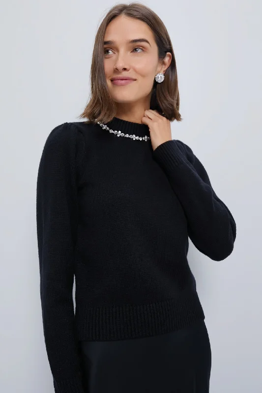 High-quality Design Black Bejeweled Lucy Sweater