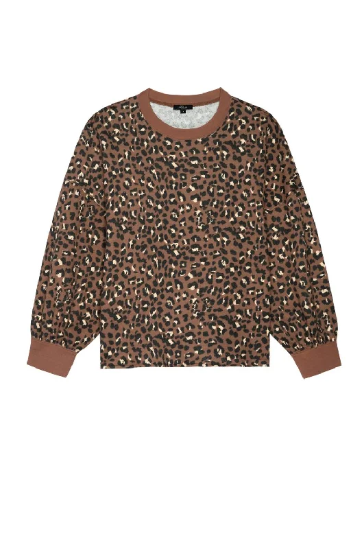 Cozy Footwear Womens Reeves Sweater In Mountion Leopard