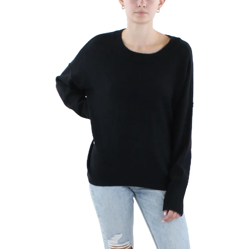 Stylish Casuals CeCe Womens Embroidered Ribbed Trim Pullover Sweater
