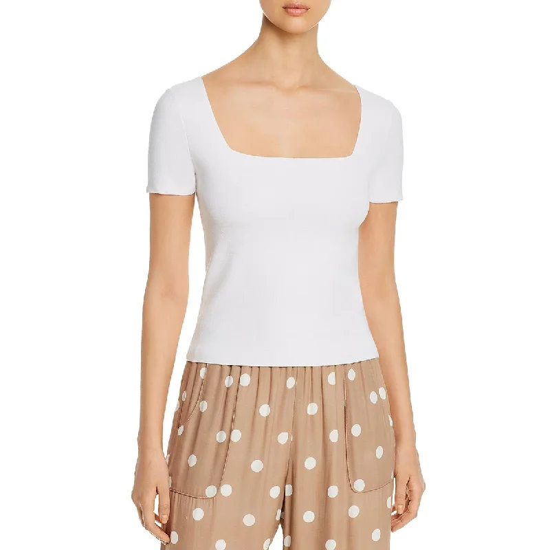 Cozy Chic Trends Elie Tahari Womens Sarah Ribbed Square Neck Sweater