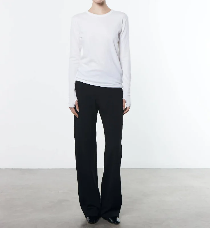 Cozy Fashion Cashmere Loose L/s Crew In White