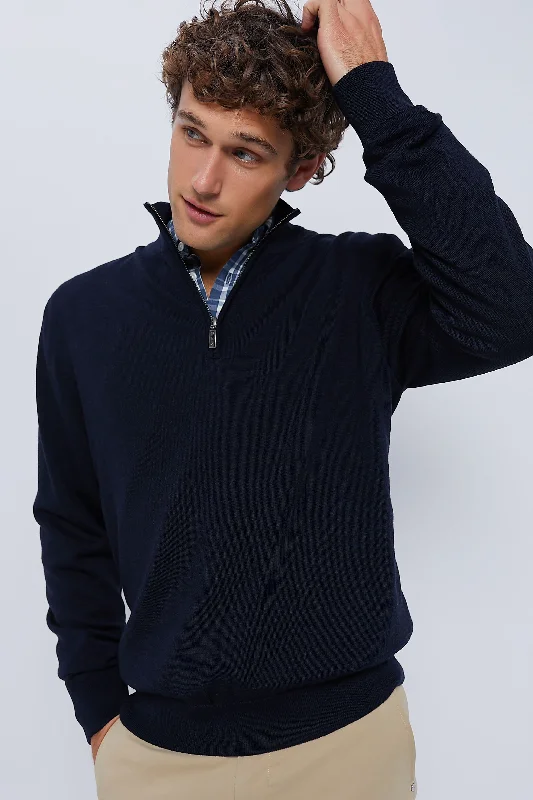 Everyday Comfort Navy Gamlan Half Zip Sweater