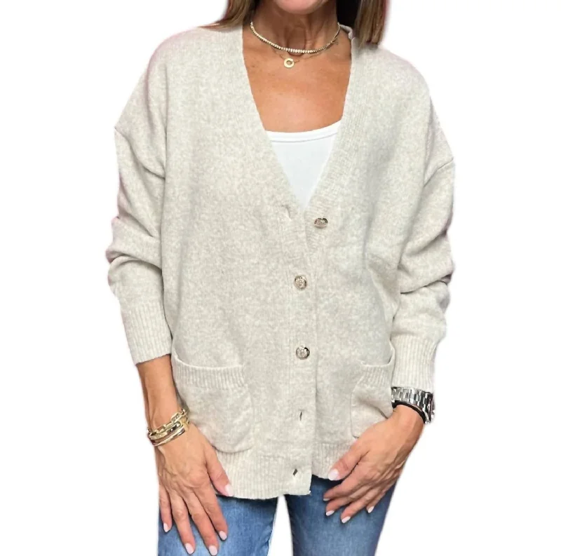 Integrated Design Brooklyn Oversized Cardigan In Oatmeal