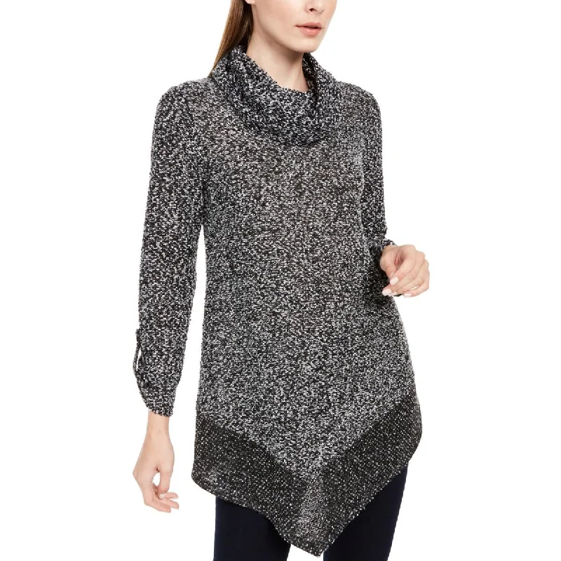 Breathable Design NY Collection Womens Knit Asymmetric Turtleneck Sweater