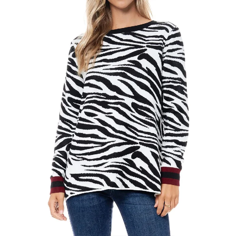 Slim Fit Fever Womens Leopard Print Fall Pullover Sweater