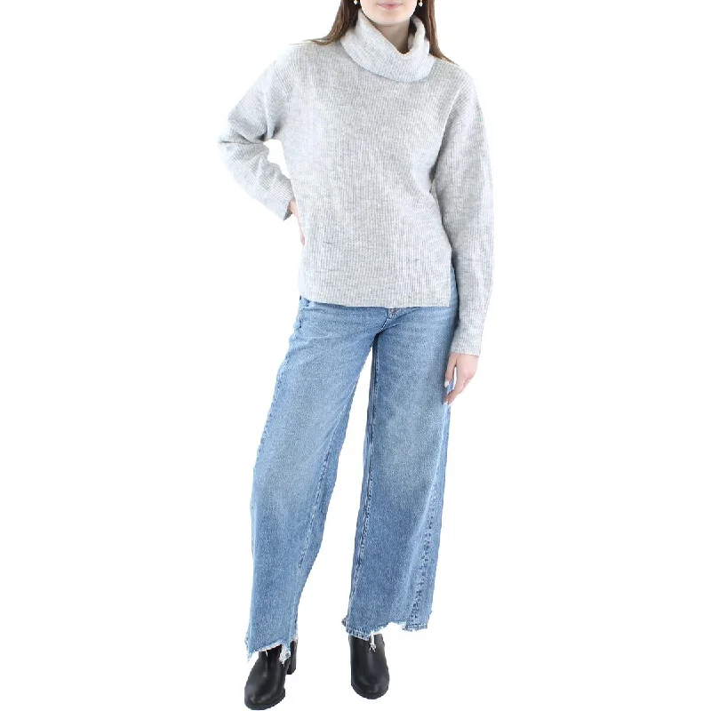 Everyday Comfort Vigoss Womens Ribbed Side Slits Turtleneck Sweater