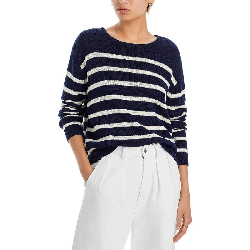 Youthful Kule Womens The Finn Striped Organic Cotton Crewneck Sweater