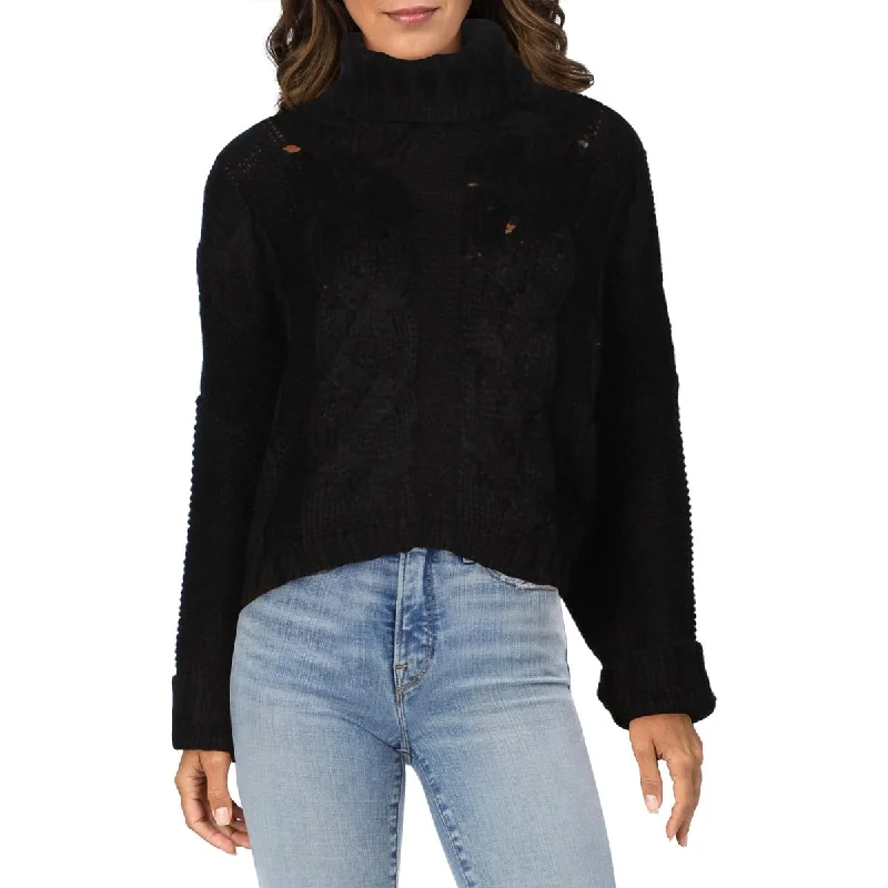 Relaxed Tops RD Style Womens Cable Knit Long Sleeves Turtleneck Sweater