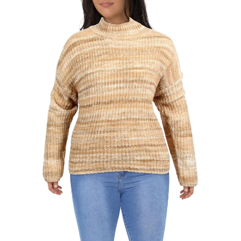 Design And Tailoring Calvin Klein Womens Wool Blend Marled Mock Turtleneck Sweater