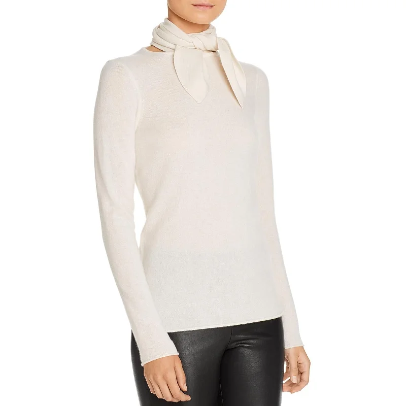 Cool Summer Private Label Womens Cashmere Tie Neck Sweater