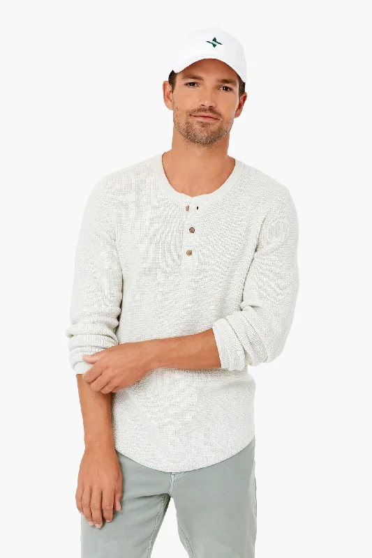 Embroidery Design Oatmeal Heather Henley Sweater